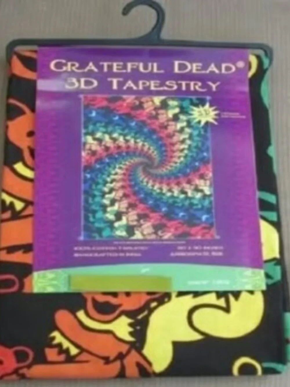 Grateful Dead 3D Dancing Bears Spiral Tapestry ~ 60